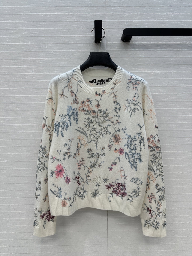 Dior Early Autumn Luxe Floral Embroidery Cashmere Sweater