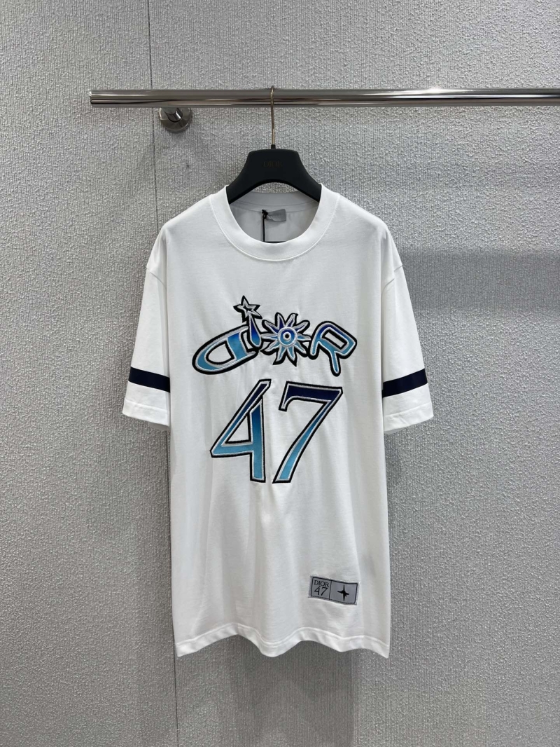 Dior 25SS Hamilton Co-Branded Embroidered Round Neck T-Shirt - Exclusive Sporty Chic