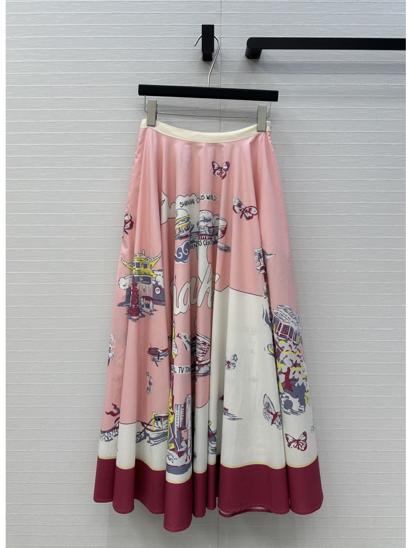 Dior Souvenir City Limited Edition Pink Sunset Print Skirt - Shanghai Collection