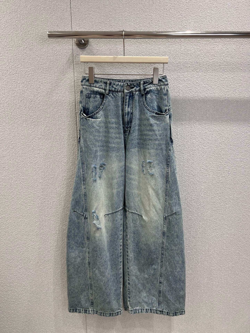 Dior Spring/Summer Washed Distressed High-Waist Denim Jeans - Exclusive Design