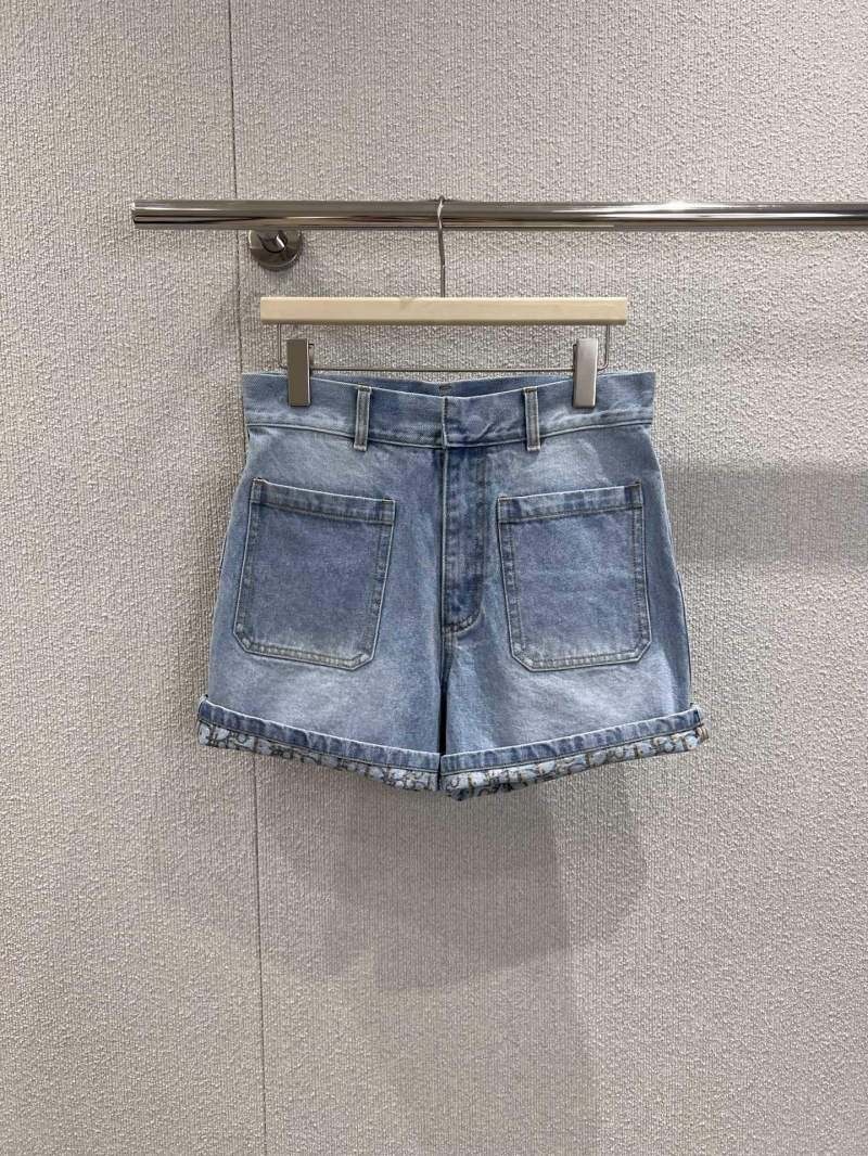 Dior Spring Summer Jacquard Denim Shorts with Double Pockets
