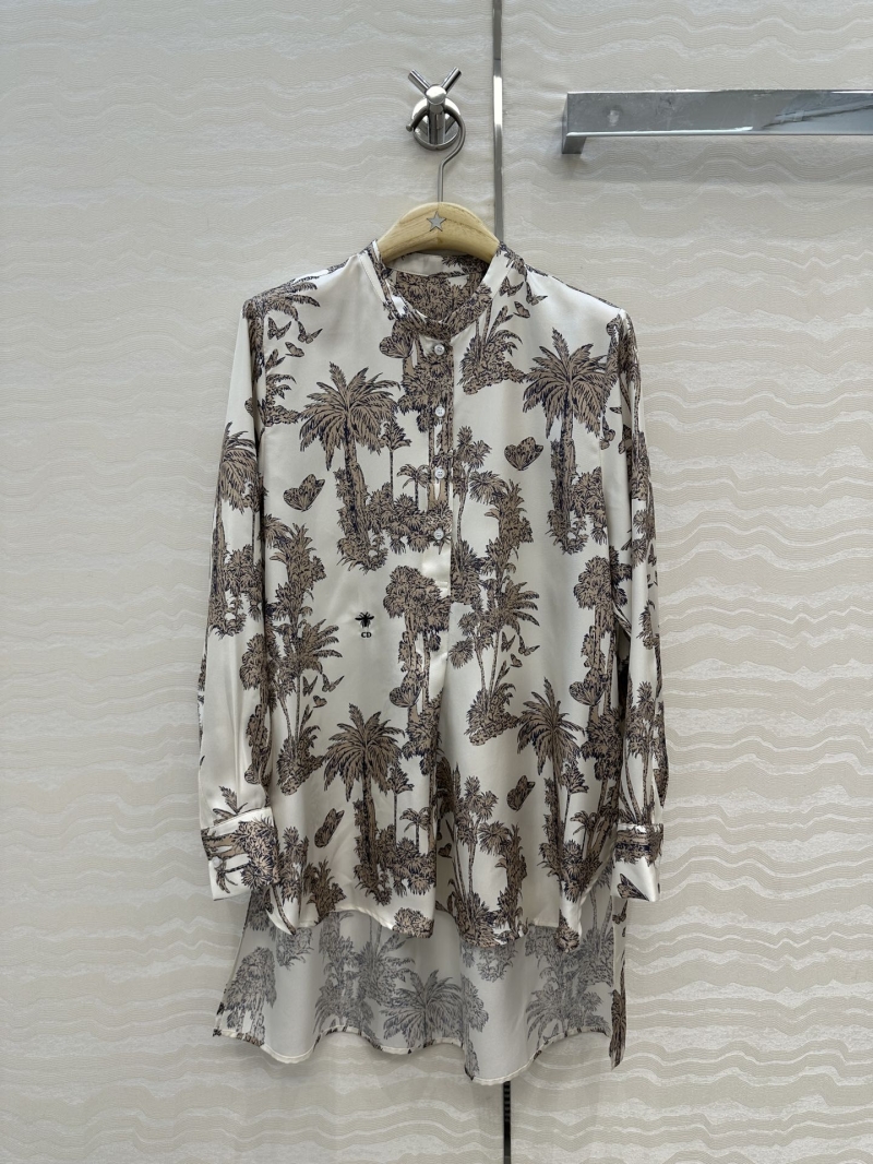 Dior MissDior Resort Silk Shirt in Beige with Exotic Jungle Print