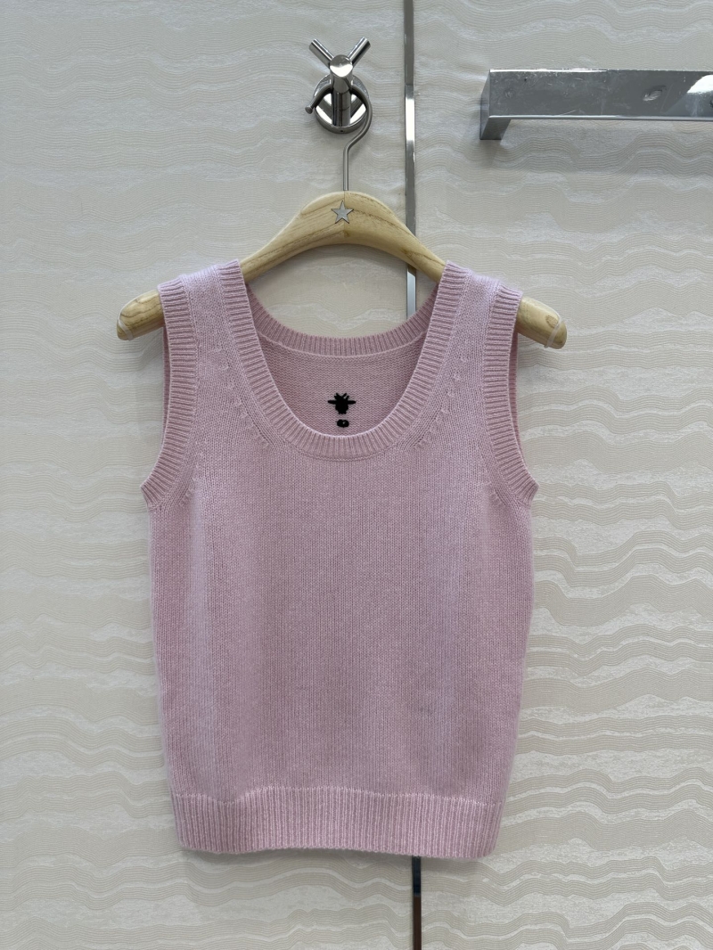 Dior MissDior Luxe Cashmere Vest in Soft Pink - Exclusive U-Neck Slimming Silhouette