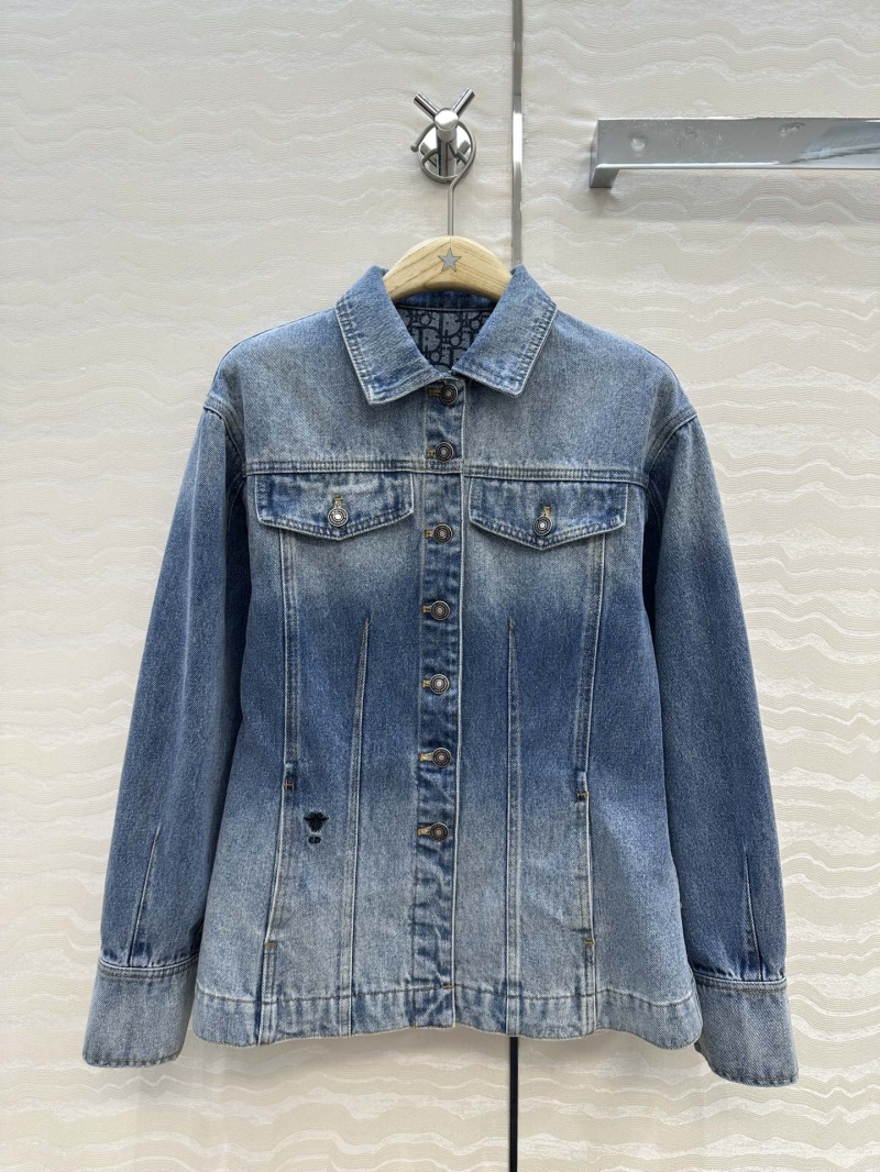 Dior Miss Dior Exclusive Denim Jacket in Vintage Blue – Custom Jacquard Denim with Slim-Fit Design