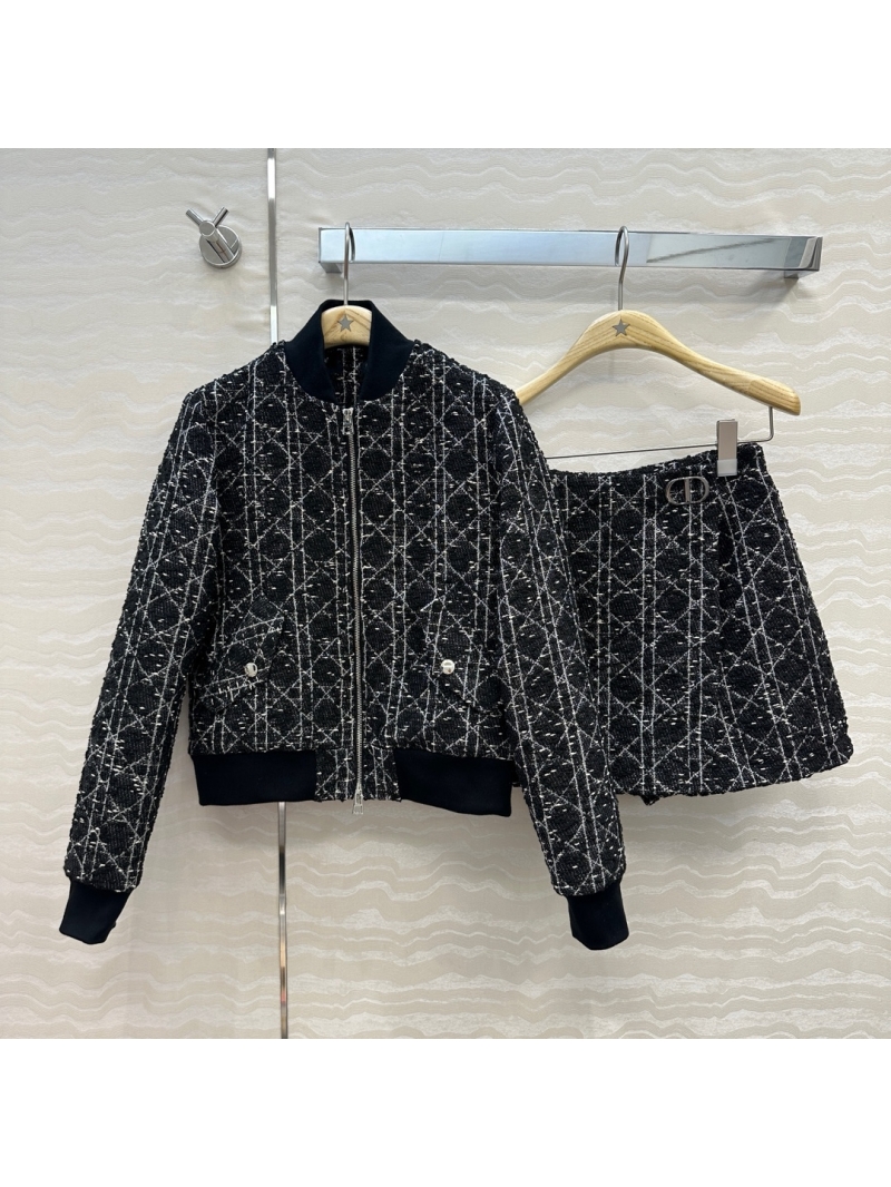 Dior Miss Dior Early Fall Collection Cannage Baseball Jacket in Luxe Tweed