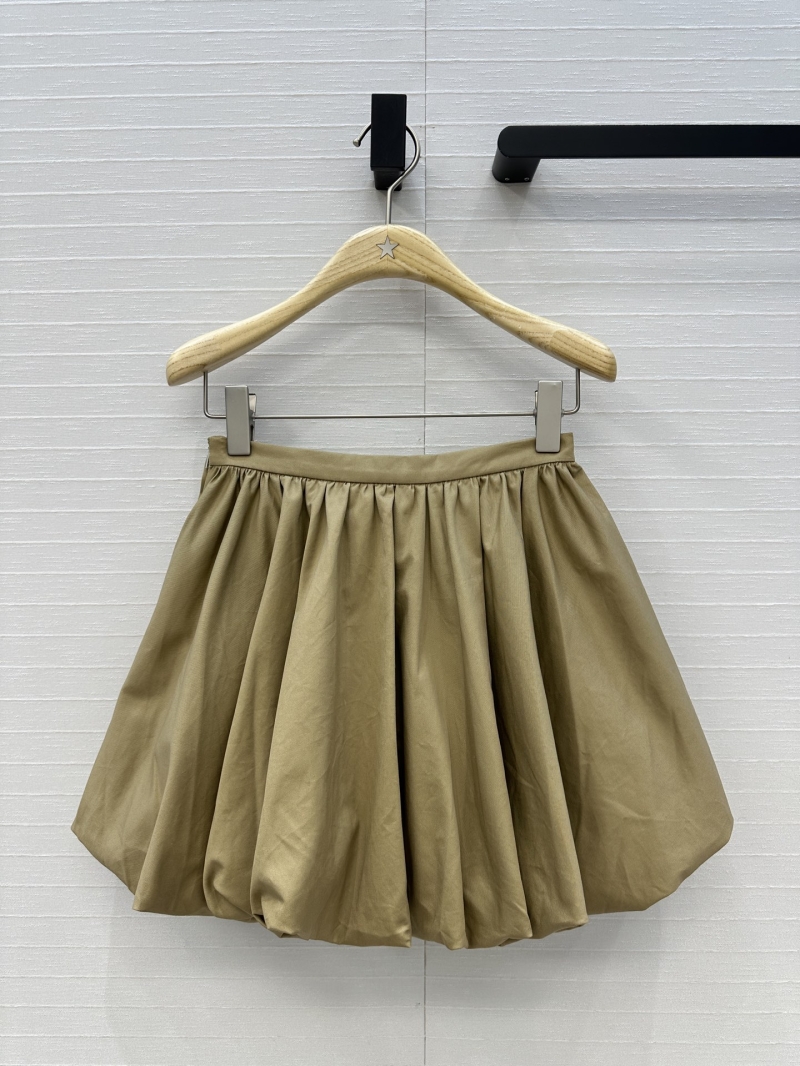 Dior Khaki Sweet & Cool A-Line Skirt with Blooming Pleats