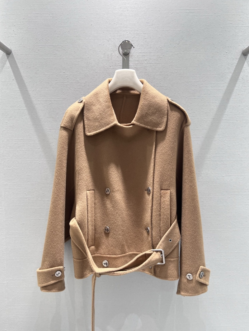 Dior Women's Khaki Double-Faced Cashmere Coat, Exquisite Tailored Fit with Double-Breasted Buttons & Belted Waist, Luxe Vintage-Inspired Design