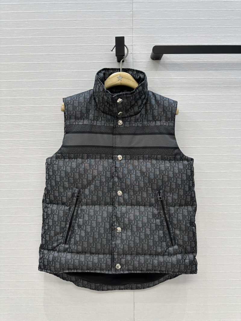 Dior Miss Dior Monogram Puffer Vest - Custom High-Density Technical Taffeta, 90% White Duck Down, Slimming H-Silhouette