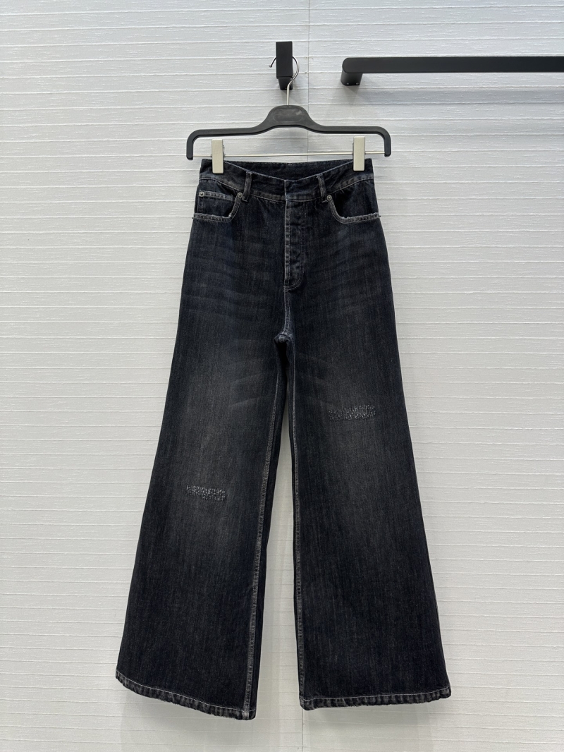 Dior High-Waisted Wide-Leg Jeans in Black Enzyme-Washed Denim - Tailored Vintage Fit