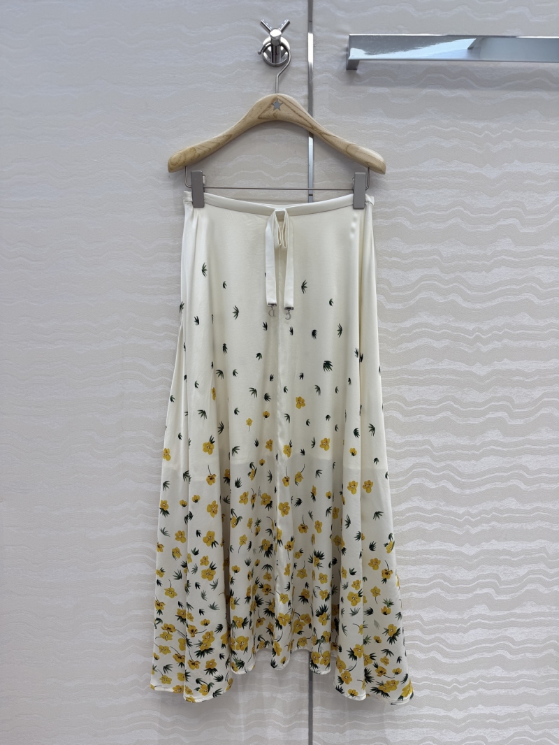 Dior MissDior Garden World Oriental Aesthetic Silk Satin Maxi Skirt