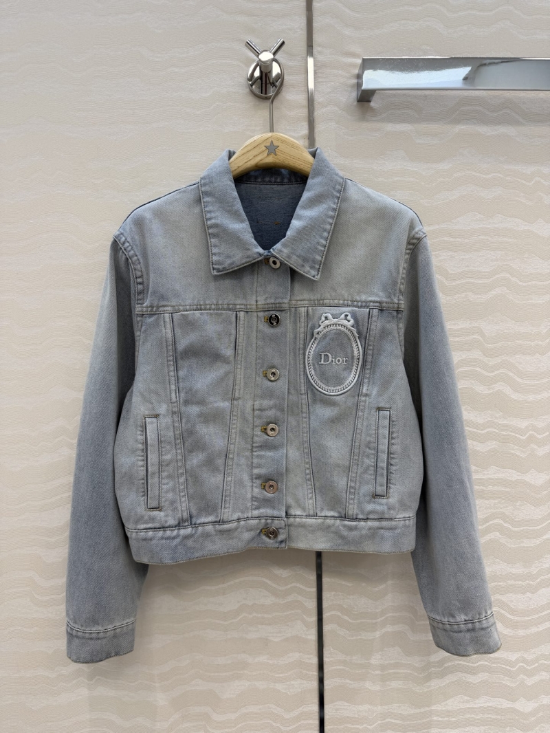 Dior MissDior Vintage Wash Imported Denim Jacket with Signature Embroidery