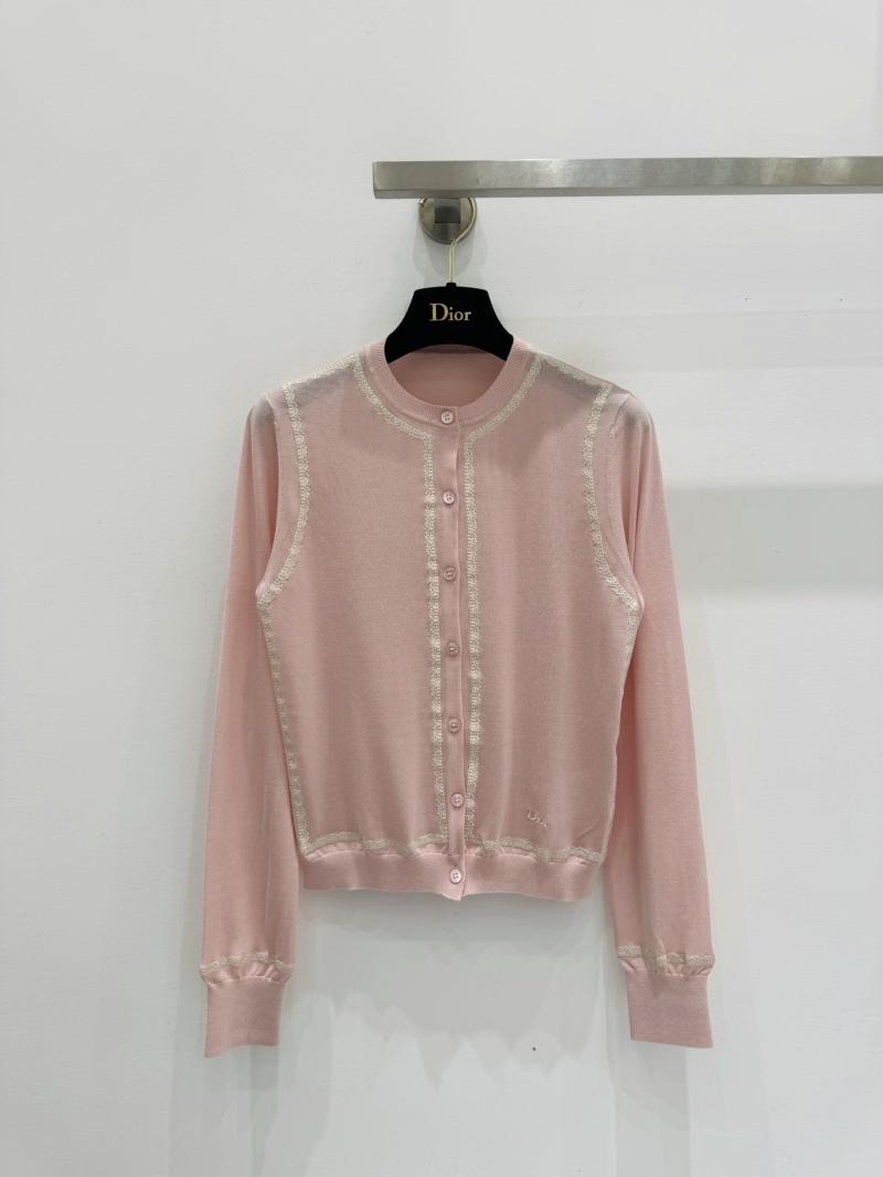 Dior Garden World Embroidered Lace Cardigan in Soft Pastel Pink