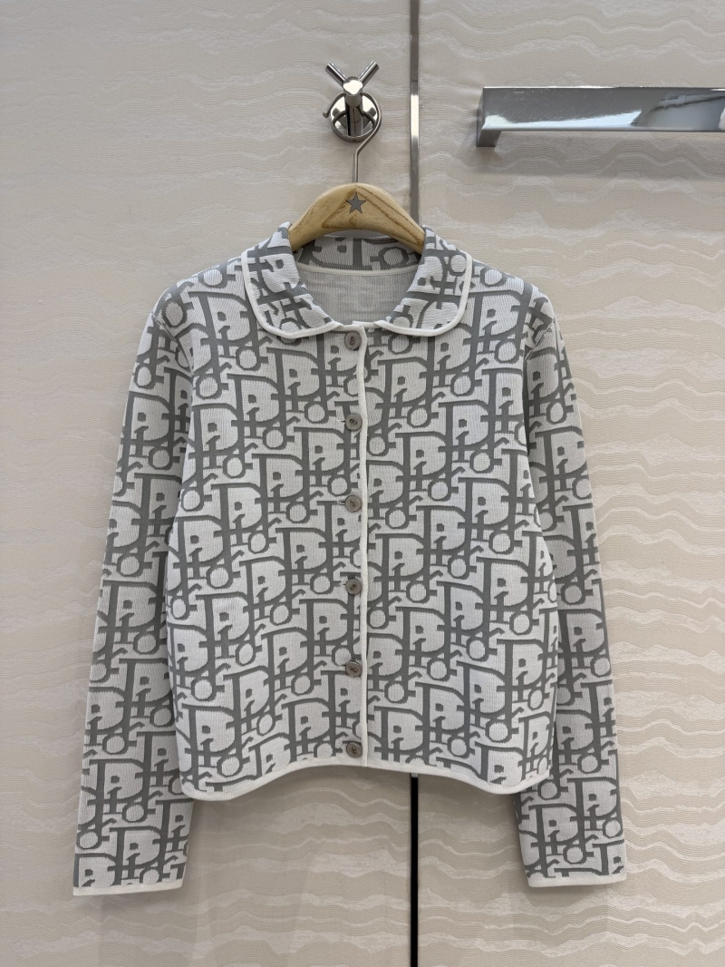 Dior High-Density Imported Yarn MissDior Monogram Cardigan Jacket