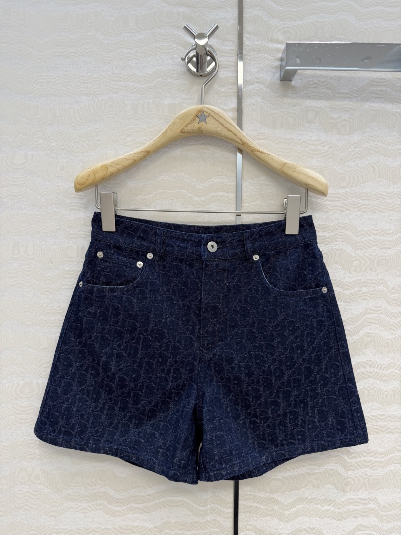 Dior Miss Dior Nautical Collection Jacquard Denim Shorts in Dark Indigo
