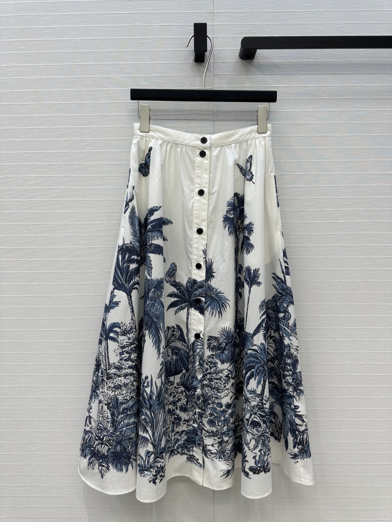 Dior Limited Edition Butterfly Palm Print A-Line Skirt