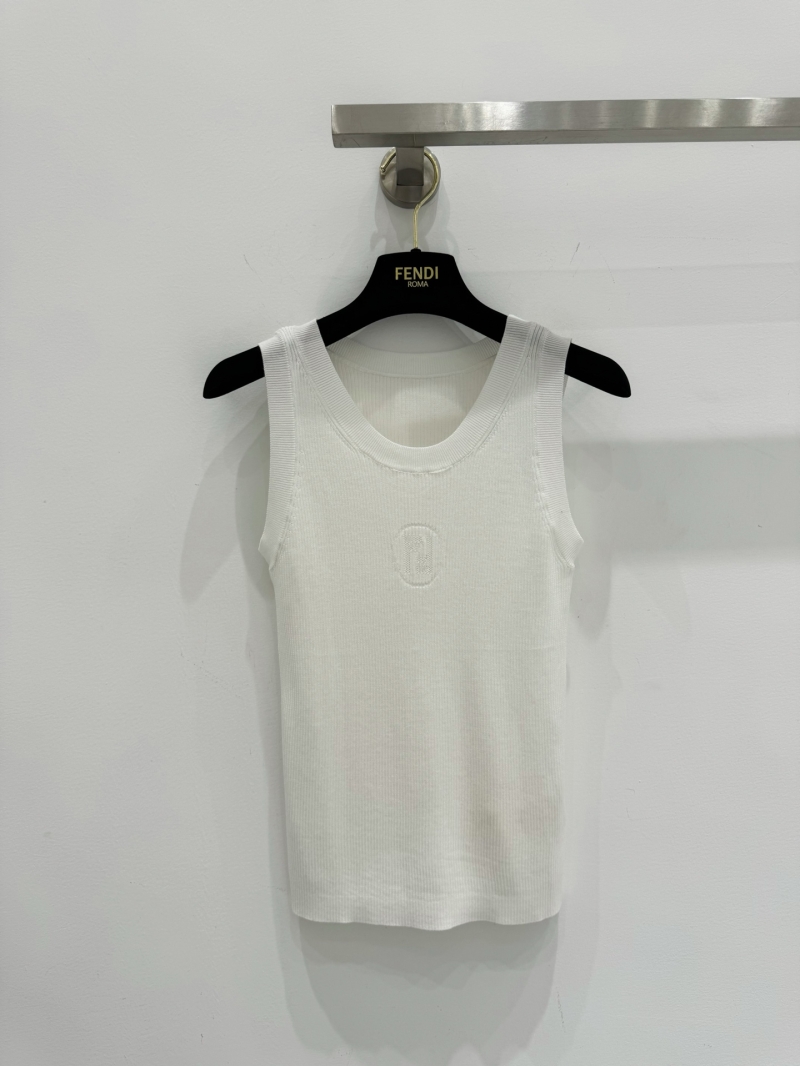 Fendi Spring/Summer 2025 Logo Intarsia Slim-Fit Knit Vest - Luxe & Timeless