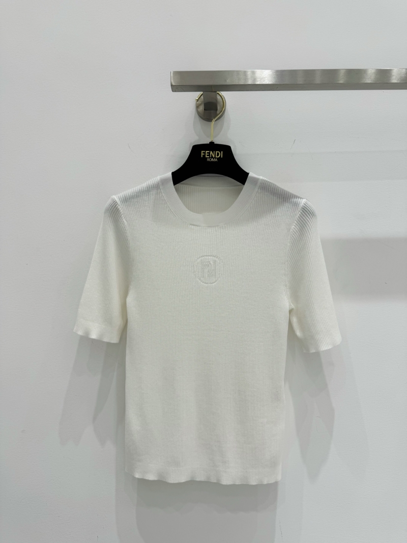 Fendi Spring/Summer 2025 Slim-Fit Knitted Top - Iconic FF Logo, Luxe Design