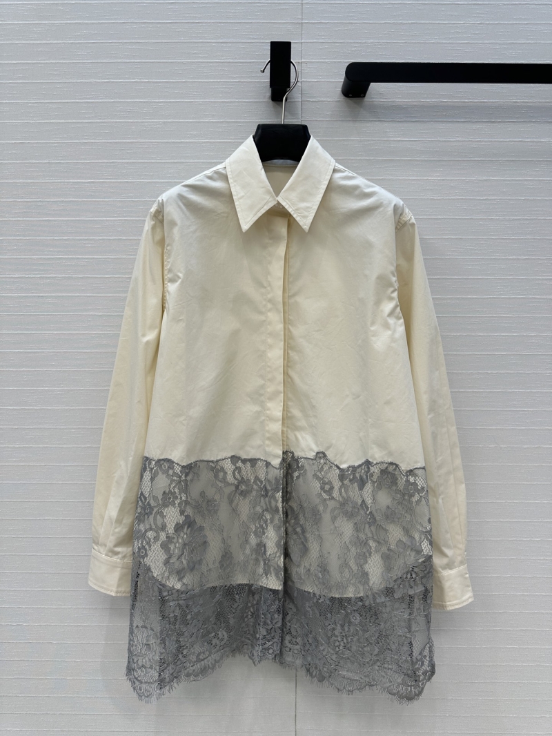Fendi Early Autumn Lace Embroidered Pure Cotton Shirt