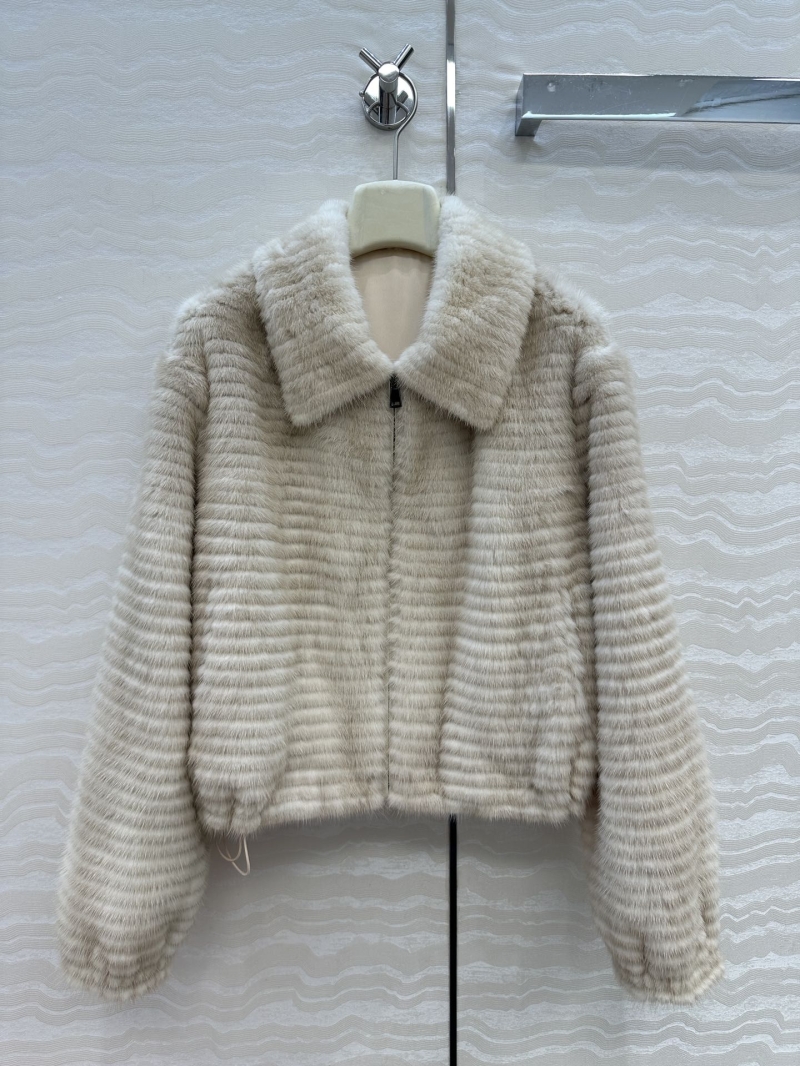 Fendi Limited Edition FF Mink Fur Coat in Danish Saga Supercrown Velvet Apricot | Artisan Handcrafted Fur Jacket