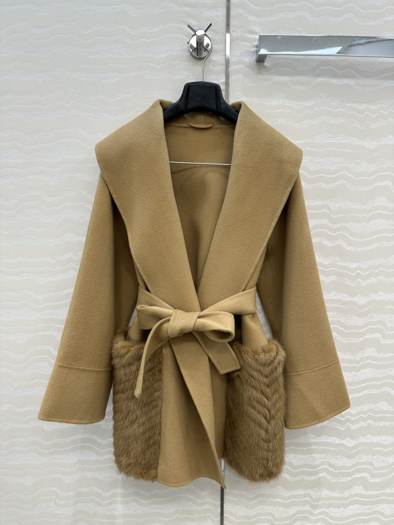 Fendi Limited Edition FF Signature Mink Pocket Wrap Coat – Imported Danish Mink Fur & Cashmere-Wool Blend