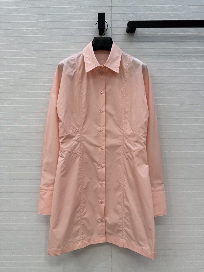 Fendi Resort Series Drop-Shoulder Shirt Dress in Klein Blue and Light Pink