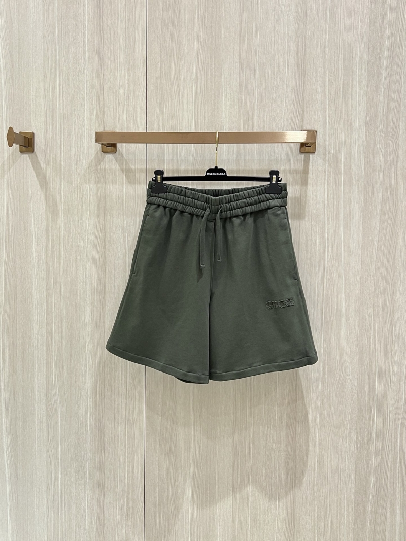 Gucci Men's Embroidered Logo Cotton Shorts - Luxe Casual Wear
