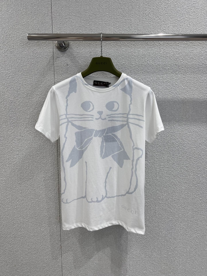 Gucci Spring/Summer Cartoon Cat Print Short Sleeve T-Shirt - Exclusive Luxe Edition