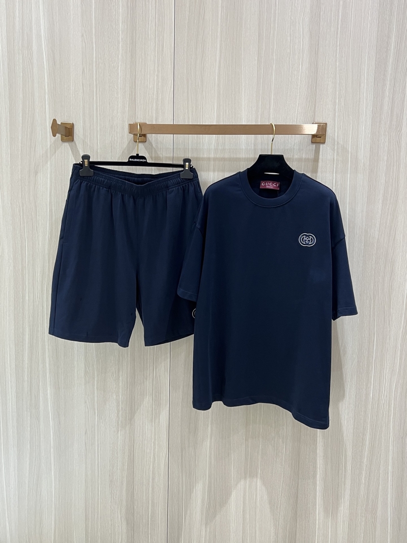 Gucci Double G Embroidered Short Sleeve Set - Luxe Cotton Ensemble