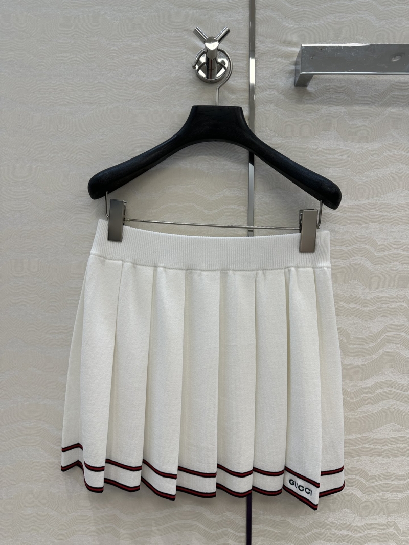 Gucci GG Tennis-Inspired Knitted Short Skirt in White - Luxe Sporty Style