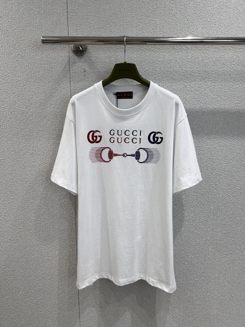 Gucci Spring/Summer 25 Horsebit Print Embroidered T-Shirt White