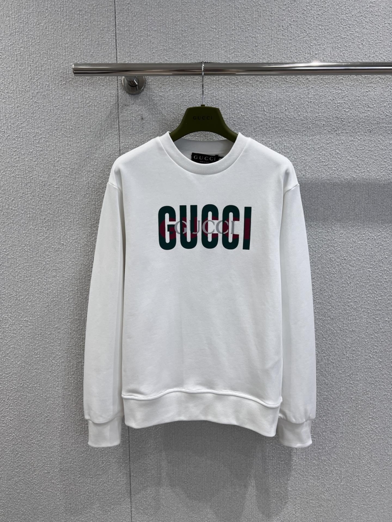 Gucci White Contrast-Letter Print Crewneck Sweatshirt | Exclusive Premium Edition