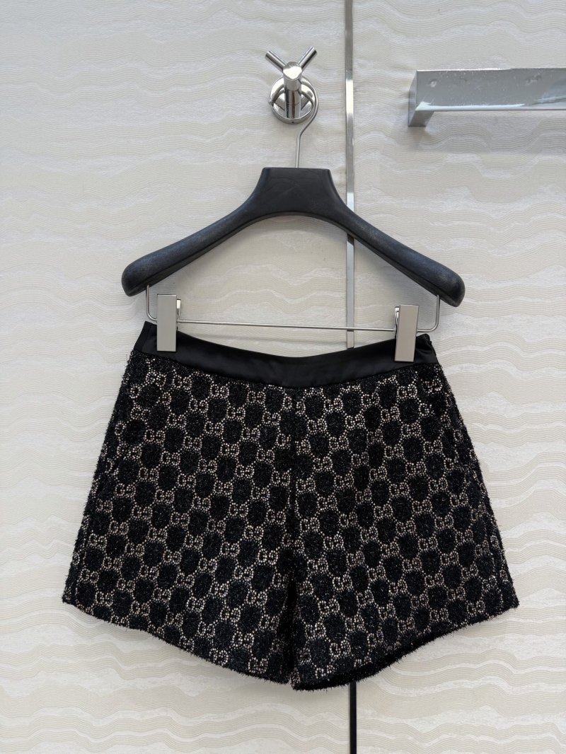 Gucci Signature Opulent Crystal GG Tweed Mini Shorts - Black