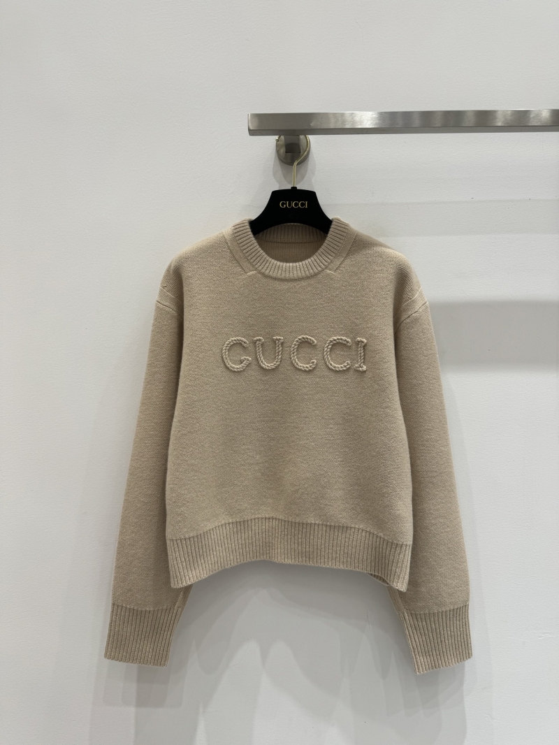 Gucci Wool-Cashmere Pullover with 3D Rope Logo - Oatmeal Beige