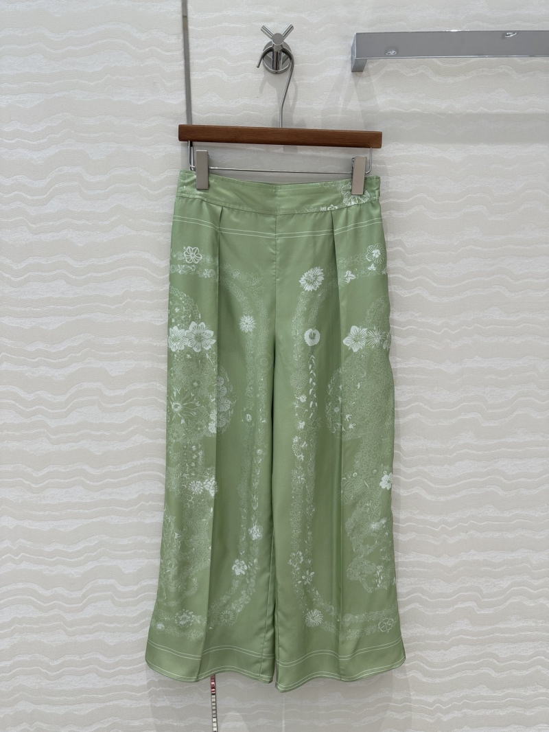 Hermes Luxe Brides Gala en Fleurs Silk Wide-Leg Pants - Early Spring Exclusive