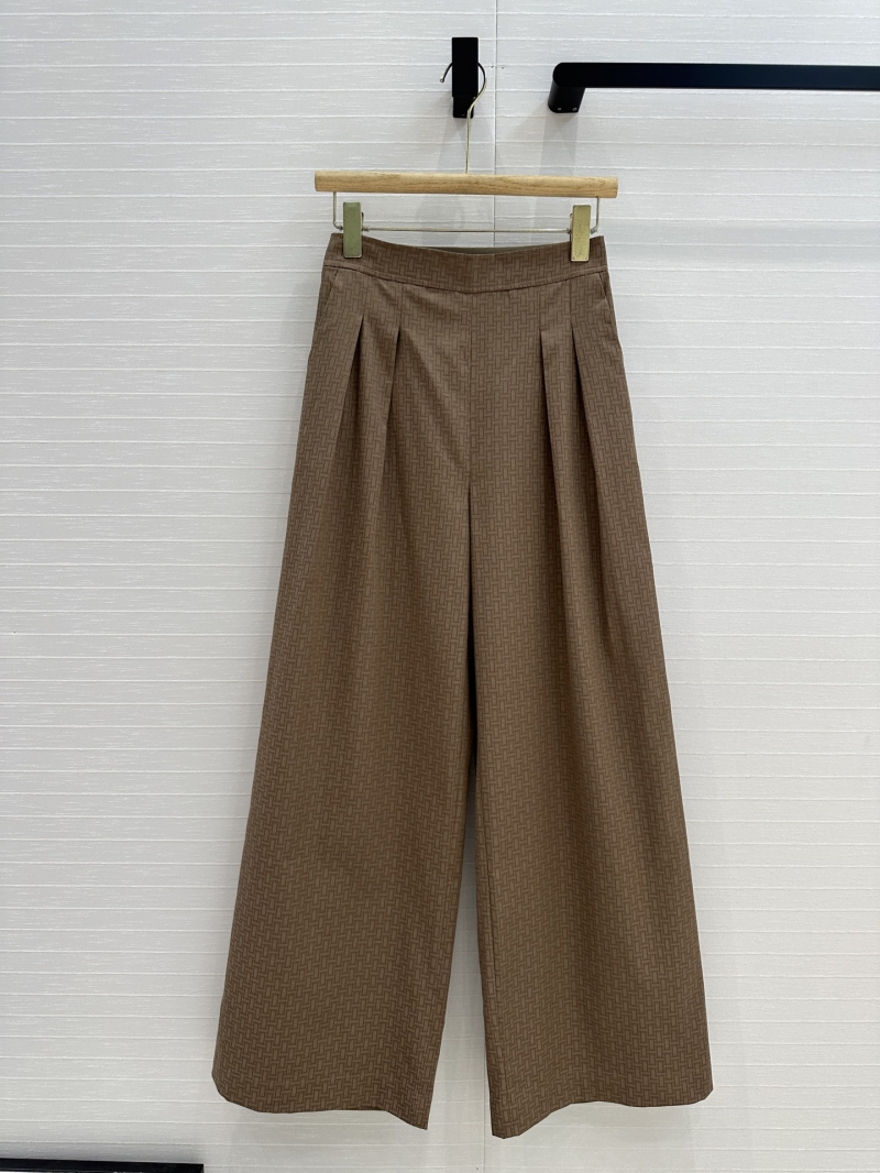 Hermes Early Spring Luxe Caramel Cotton Pleated High-Waist Trousers