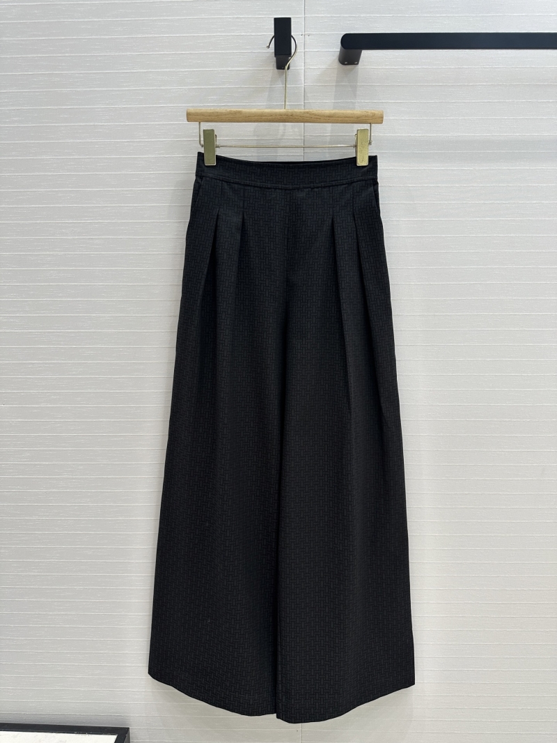 Hermes Early Spring High-Waist Pleated Cotton Trousers - Black Luxe