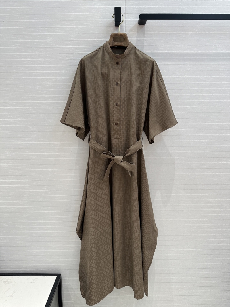 Hermes Limited Edition Caramel H-Pattern Jacquard New Chinese Style Dress