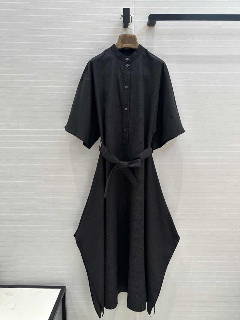 Hermes Limited Edition Black H-Pattern Jacquard New Chinese Style Dress
