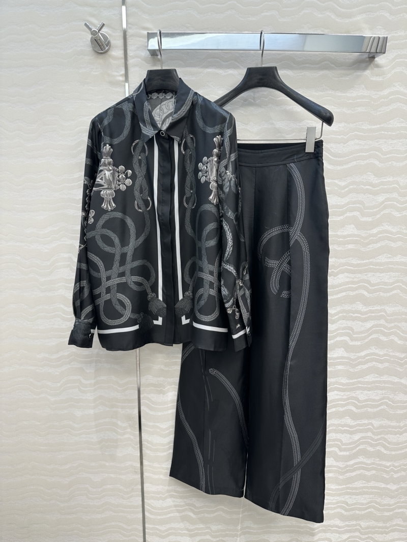 Hermes Luxe Silk Palefroi Remix Print Shirt - Black