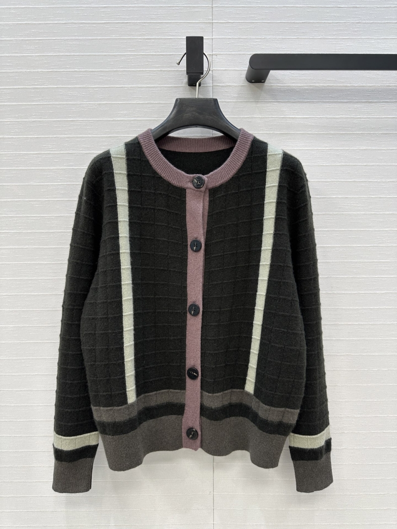 Hermes Early Fall 25 Saddle Training Embroidered Cashmere Knit Cardigan in Grey