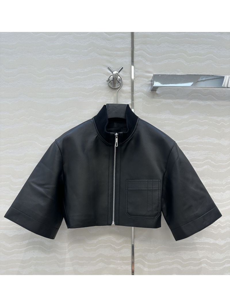 Hermès Luxe Modern Vintage Lambskin Short Sleeve Jacket in Black