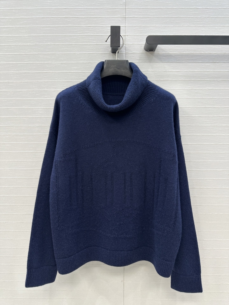 Hermes Autumn/Winter Cashmere High-Neck Knit Sweater in Royal Blue