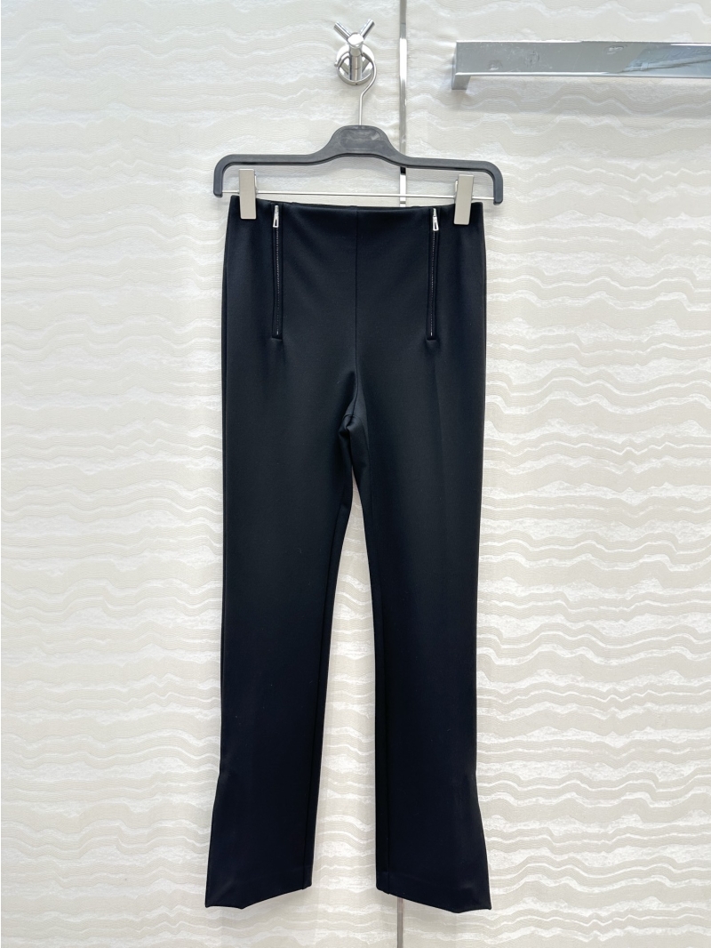 Hermes Equestrian-Inspired Double-Zip Straight Leg Pants in Black - Luxe High-Waisted Tailored Trousers