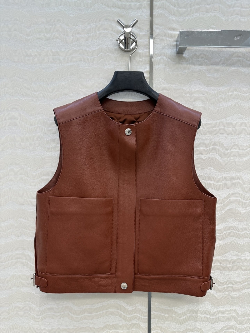 Hermes Genuine Leather Quilted Vest Jacket - Luxe Imported Lambskin with Classic Fit