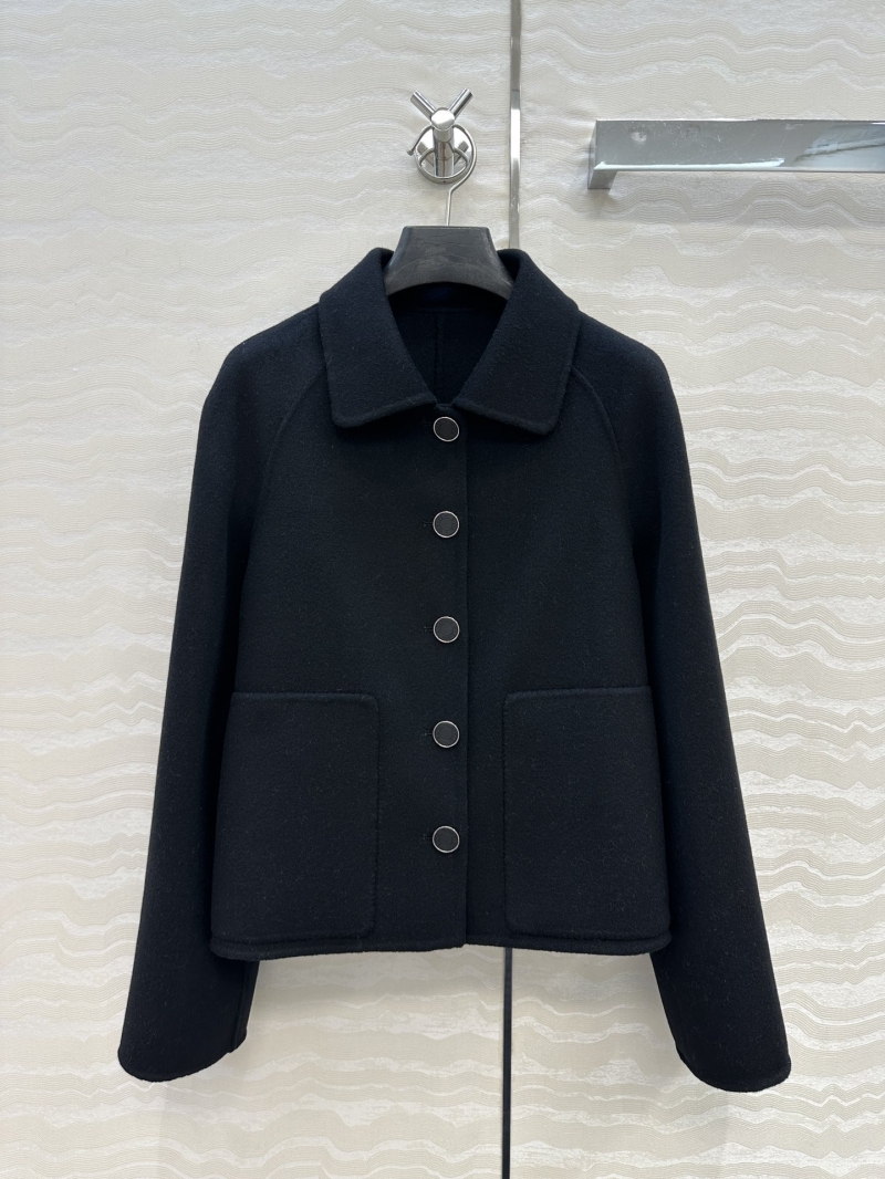 Hermès Limited Edition Cashmere Double-Faced Wool Blend Jacket in Black