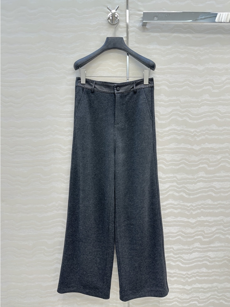 Hermès Limited Edition Trousers | Exclusive Wool Blend | Black | High-Waisted | Leather Trim