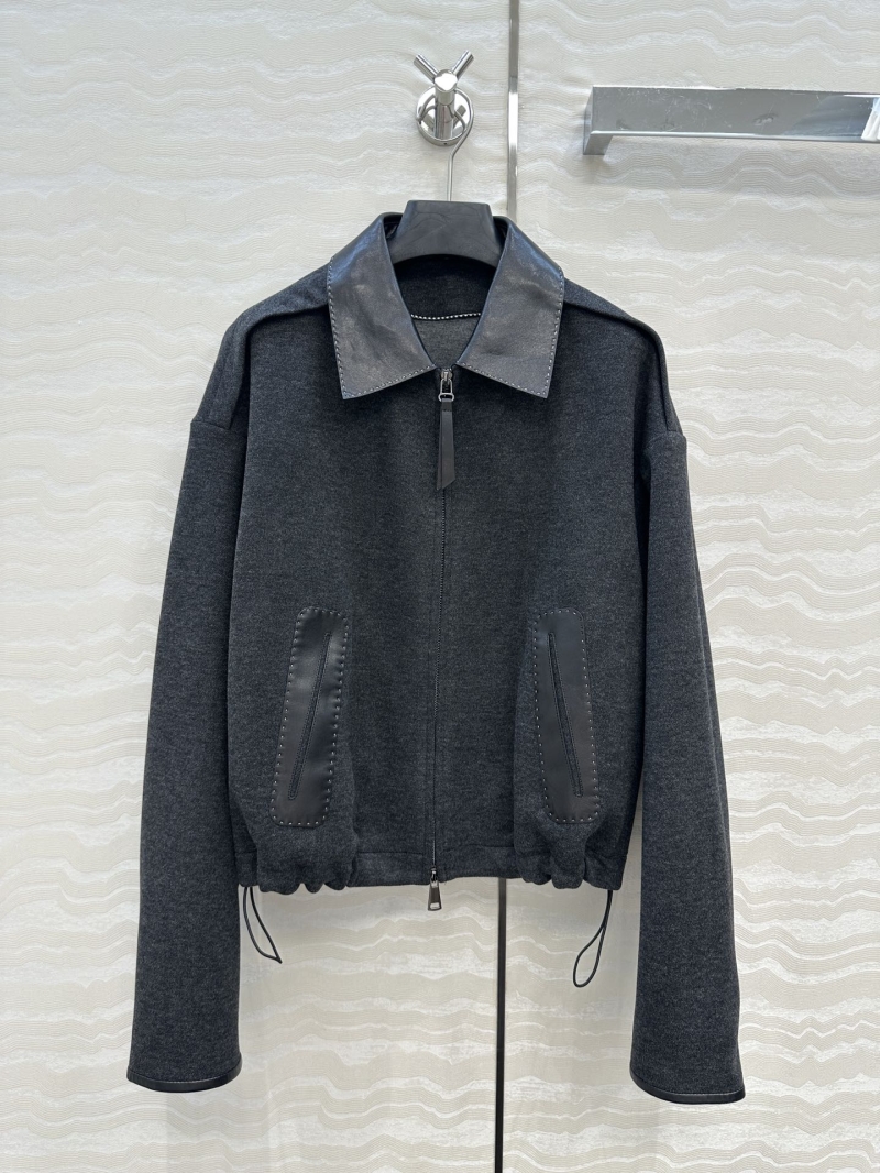 Hermès Limited Edition Luxe Short Jacket in Black | Exclusive Custom Fabric, High-End Triacetate & Wool Blend, Lamb Leather Collar