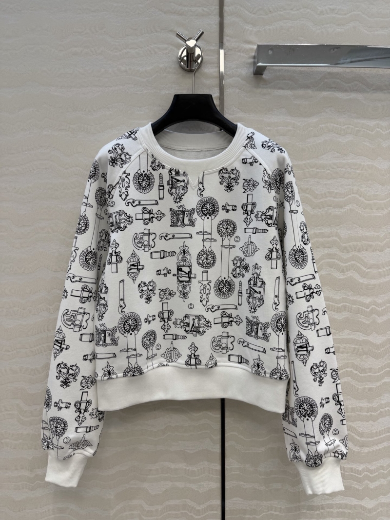 Hermès Coaching Remix Series 100% Pure Cotton Jersey Cropped Sweatshirt in Cream