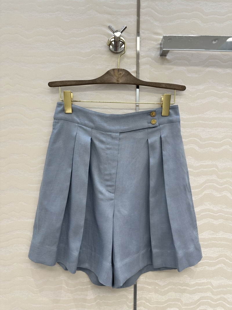 Loro Piana Elegant Pleated Linen Shorts - Luxe French Style