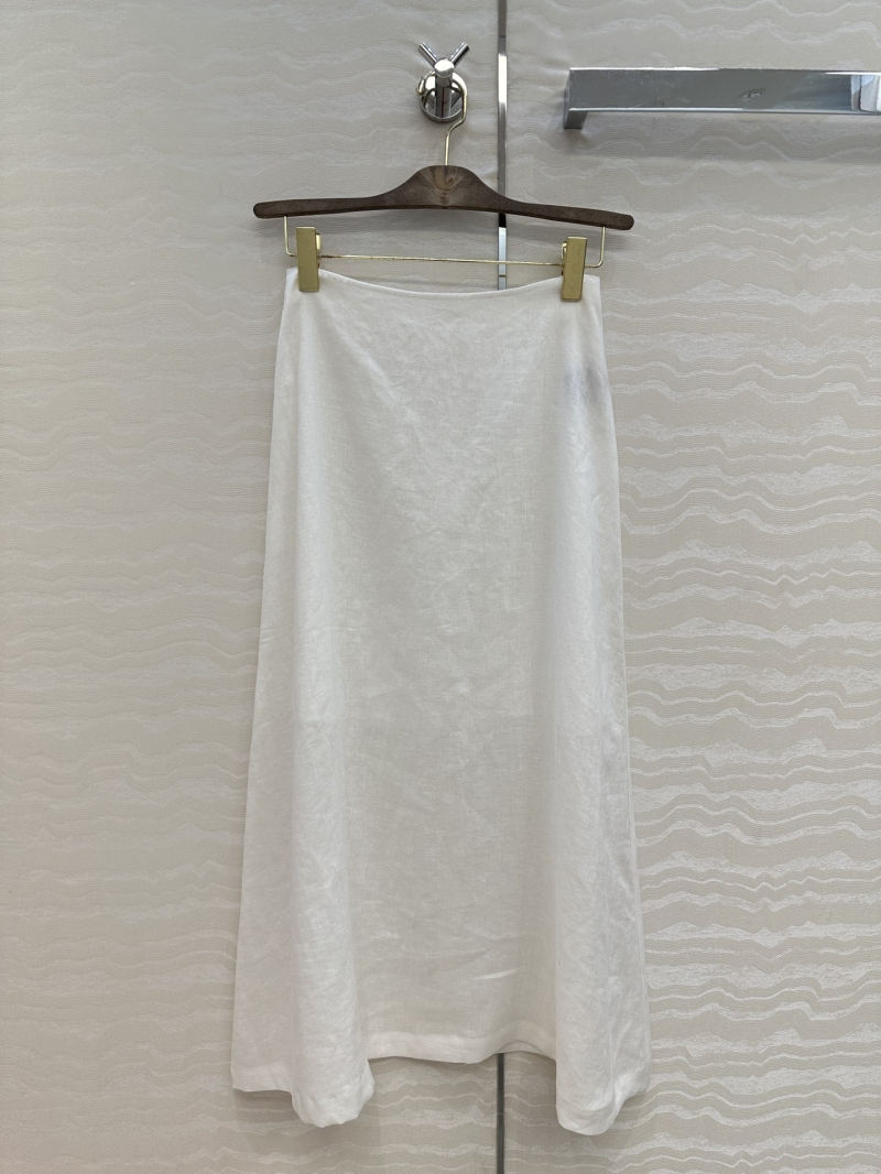 Loro Piana Elegant Linen A-Line Long Skirt - Luxe Old Money Style